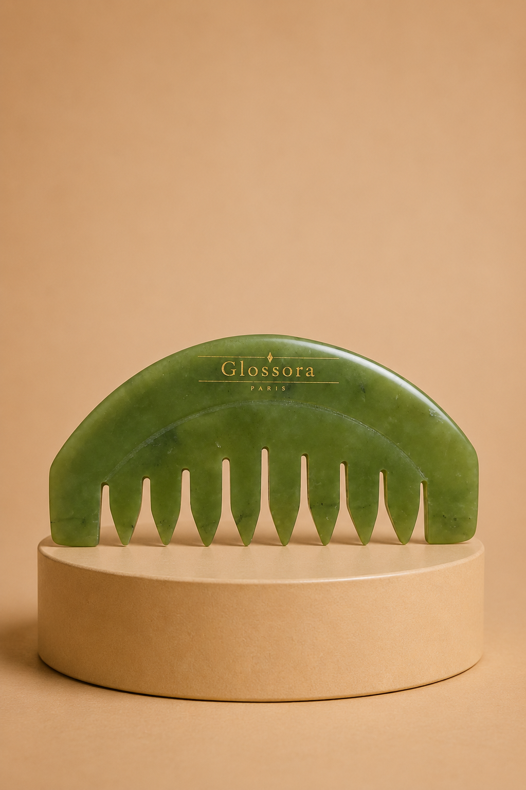 Peigne en Jade – Massage du cuir chevelu & relaxation  | Glossora Paris
